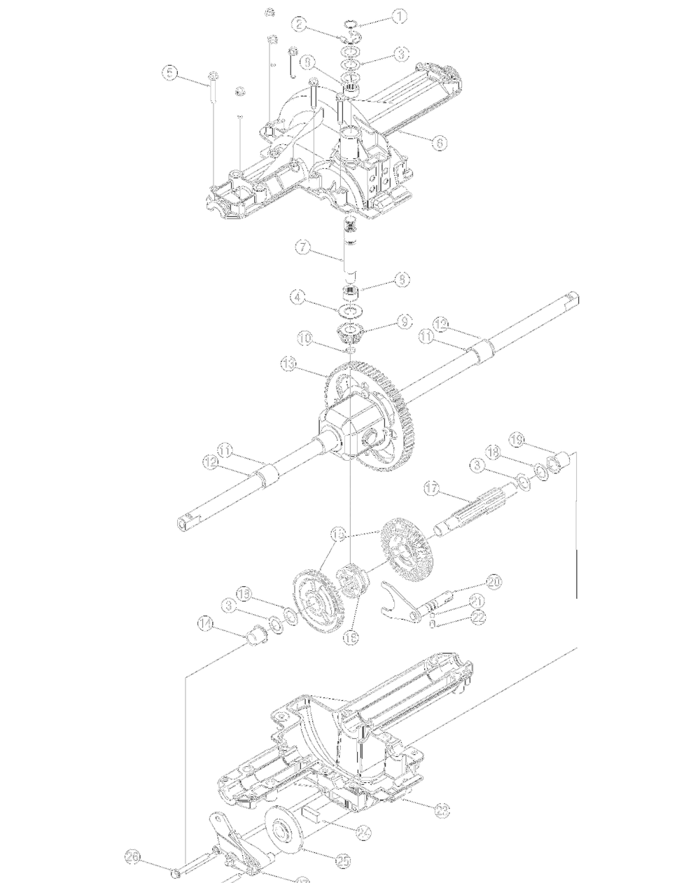 Transmission Assembly Diagram and Parts List for 2005 Yard Machines Lawn Tractor